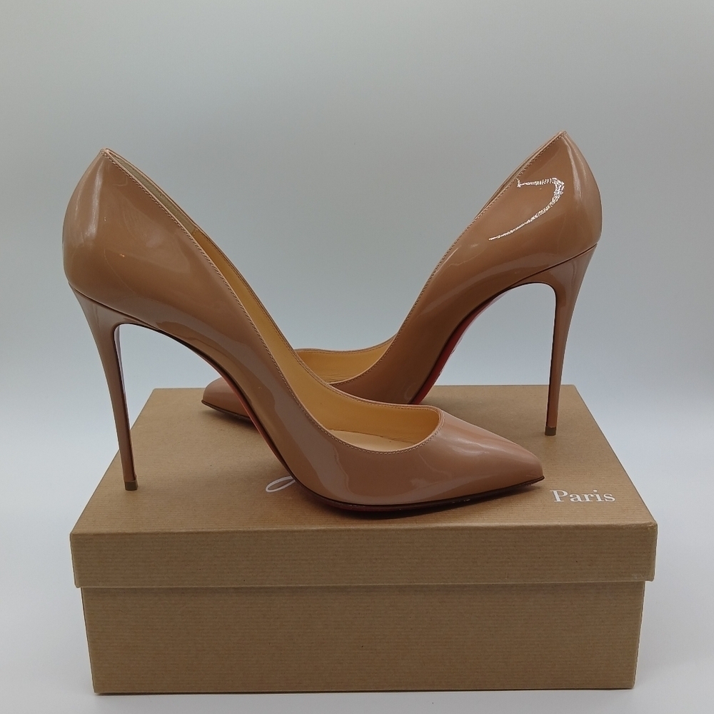 Christian Louboutin Pigalle Follies Patent Leather Pump in Nude Size 41​​​